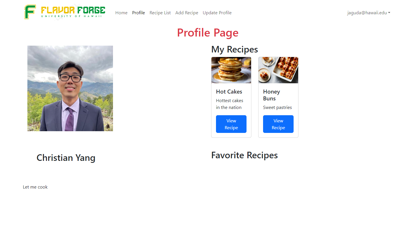 Flavor Forge Profile Page